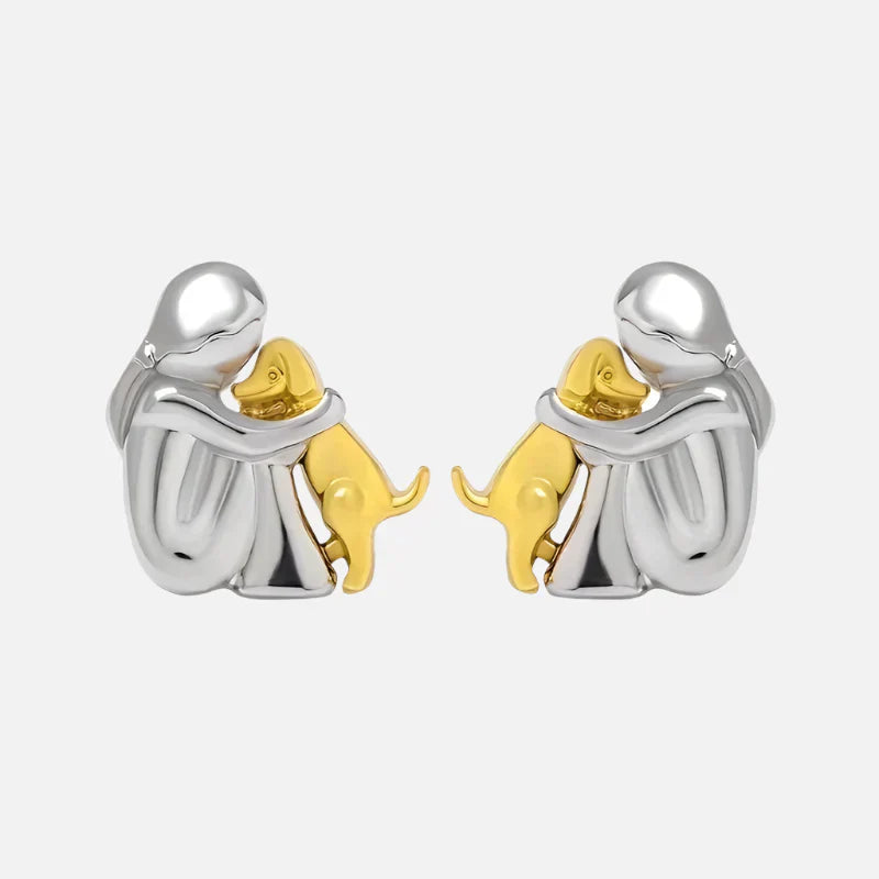 Paola | Hug earrings made of silver & gold for a stylish look