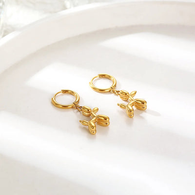 Wilma | Playful Balloon Dog Dangle Hoop Earrings