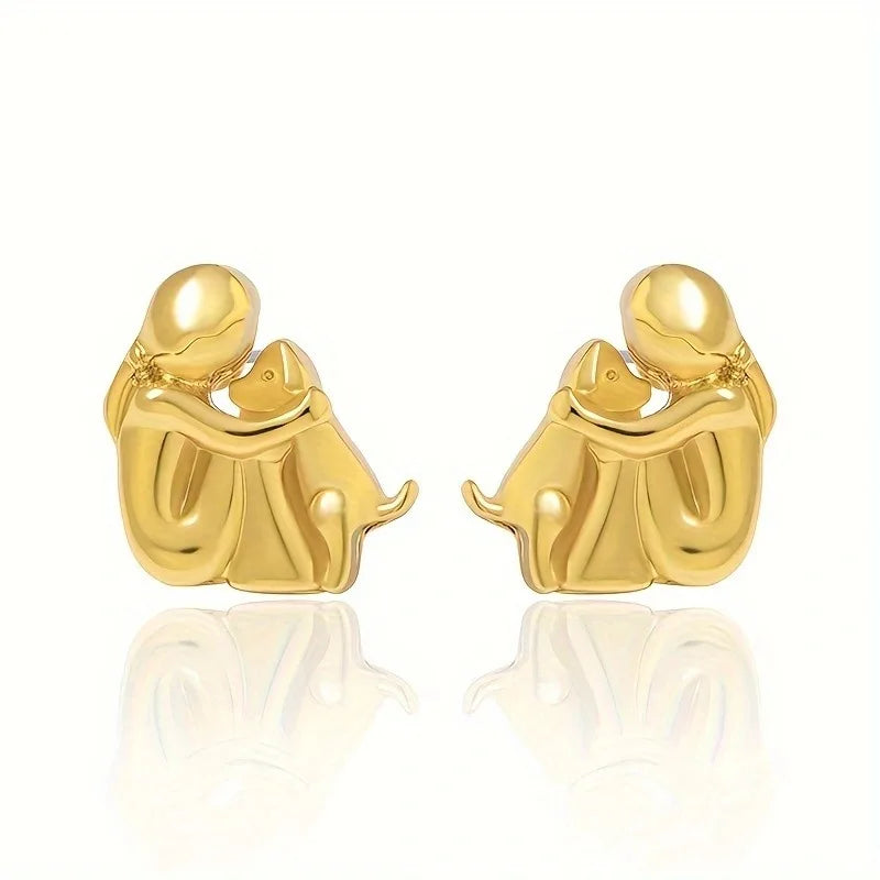 Paola | Hug earrings made of silver & gold for a stylish look