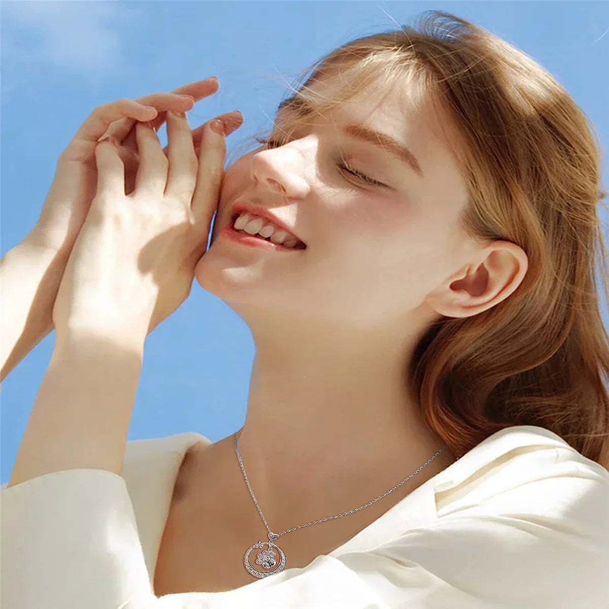 Leila | Necklace made of 925 sterling silver with sparkling zirconia for stylish accents