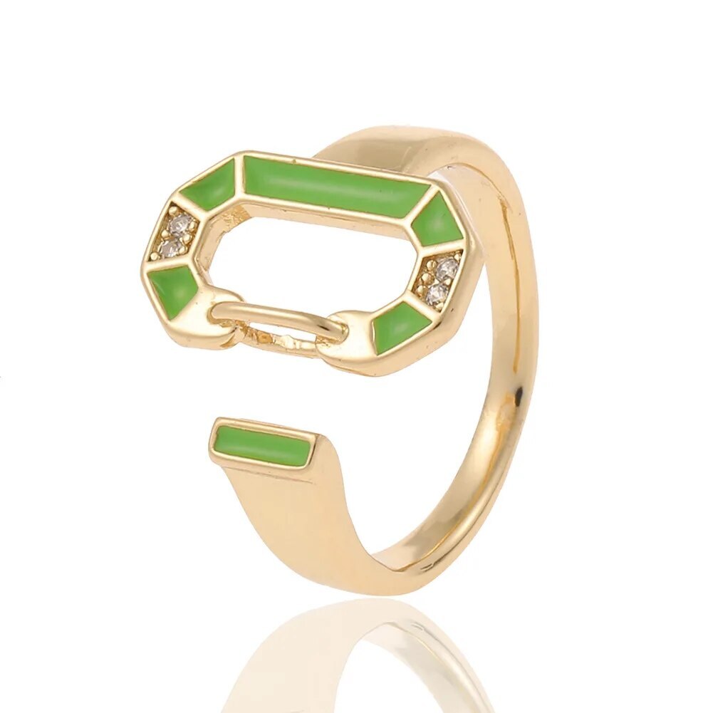 Reina | Elegant round rings with 18-carat gold plating and colorful accents