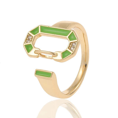 Reina | Elegant round rings with 18-carat gold plating and colorful accents