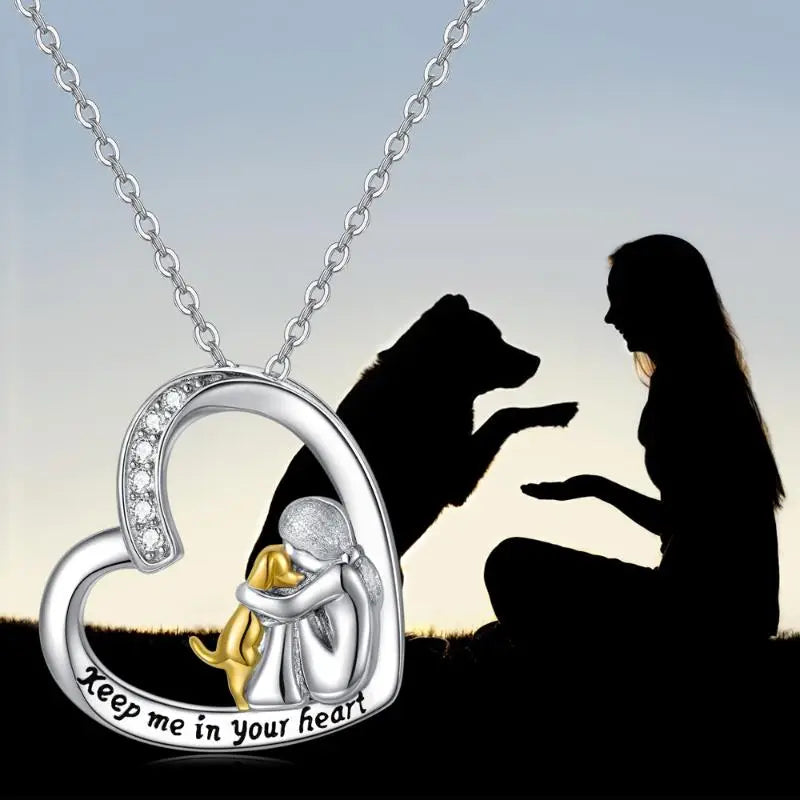 Fernanda | Necklace with a loving heart and dog motif