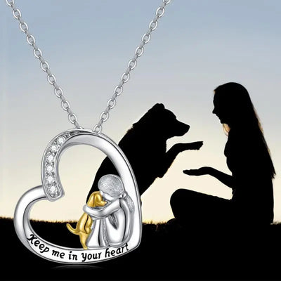 Fernanda | Necklace with a loving heart and dog motif