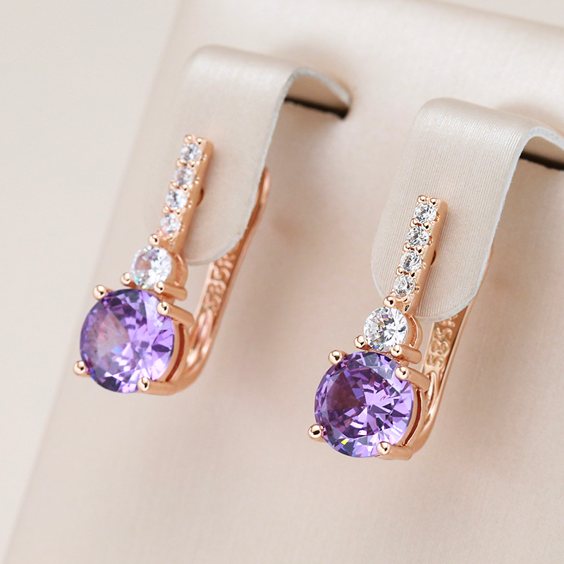 Antonella | Elegant purple earrings with sparkling crystals