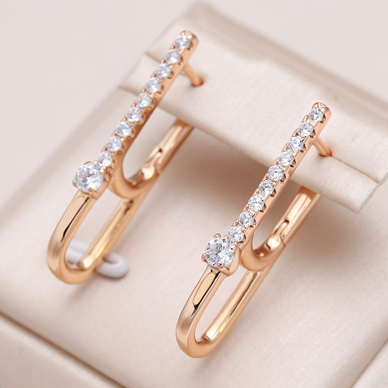 Delfina | Elegant gold earrings with sparkling zircons
