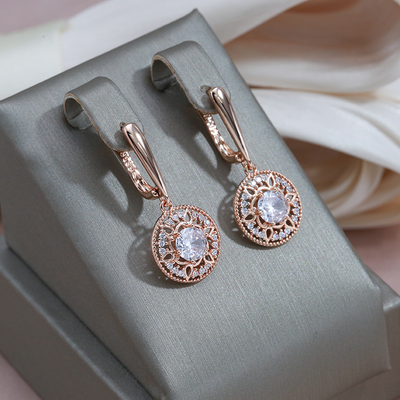 Jessica | Luxurious gold earrings with sparkling crystal details