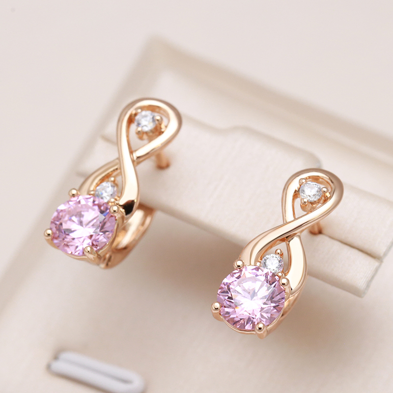 Nina | Radiant pink zircon earrings for an elegant appearance