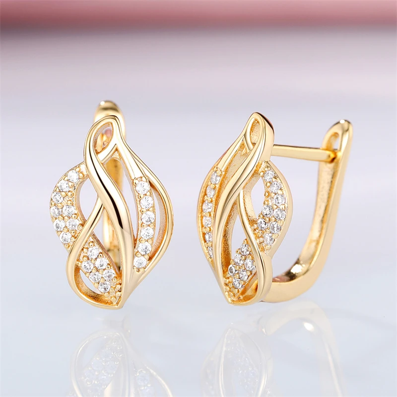 Zulema | Radiant, elegant gold earrings with sparkle