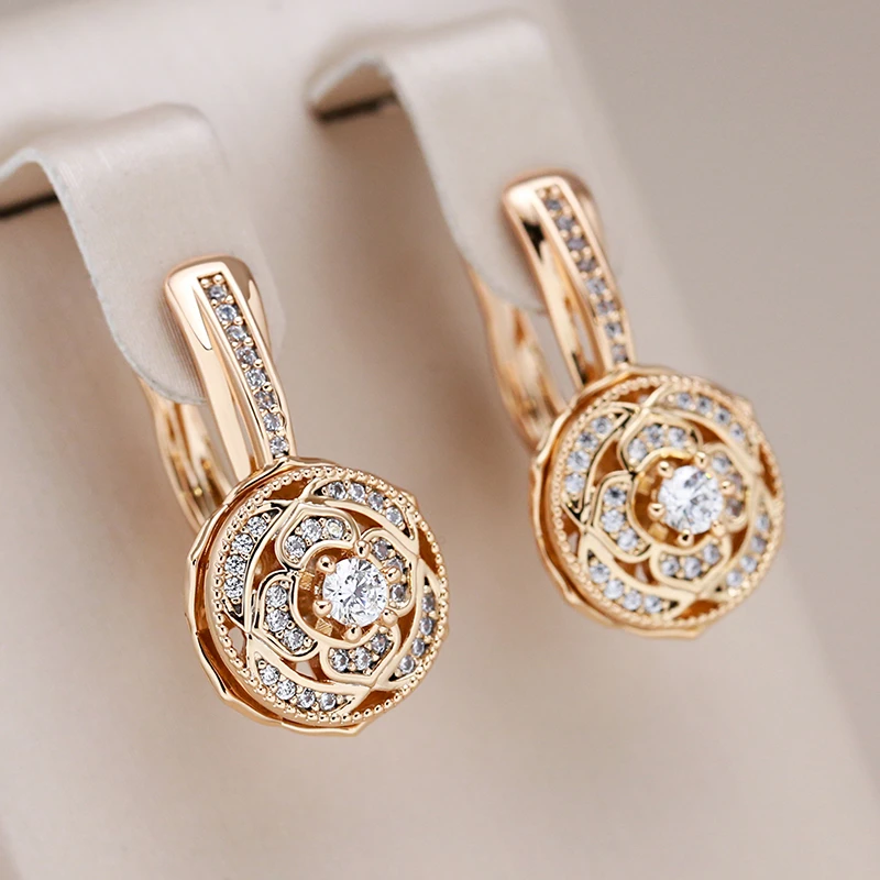 Isabel | Precious gold zirconia earrings