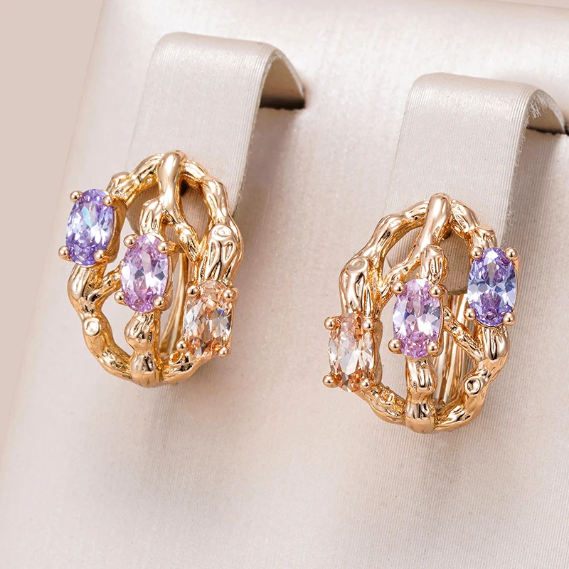 Wilhelmina | Beautiful, exotic earrings made of precious gold with sparkling, multicolored gemstones