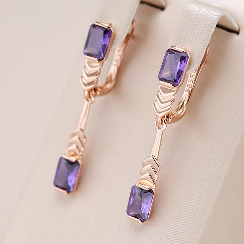 Irene | Exquisite purple crystal earrings for a touch of elegance