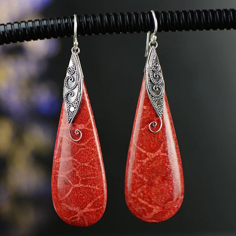 Edith | Bright red earrings