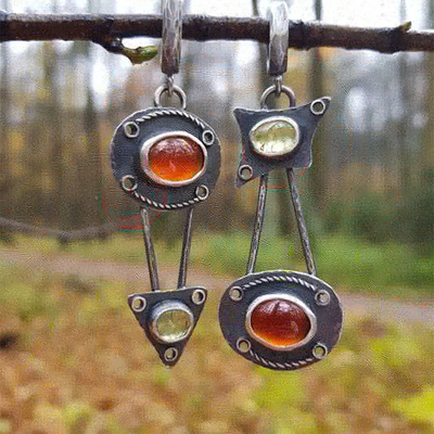 Ingrid | Mechanical Design Crystal Earrings