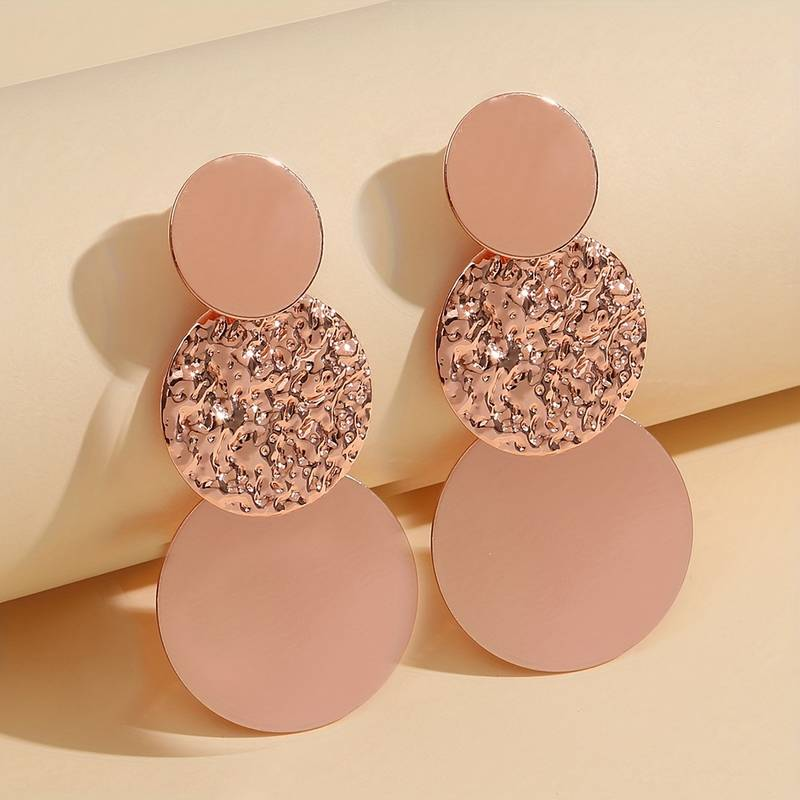 Barbara | Pink Round Earrings