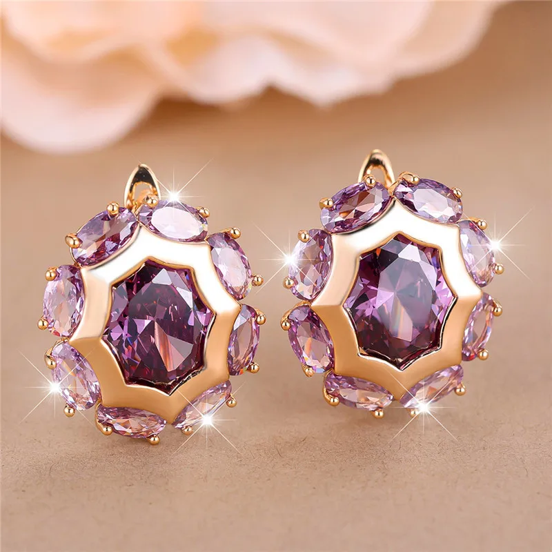 Rosa | Funky elegance: radiant purple earrings for a special appearance