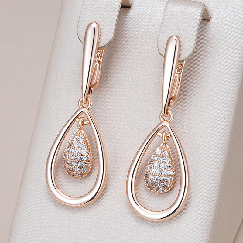 Liliana | Fascinating, shimmering, hollow drop earrings for a touch of elegance