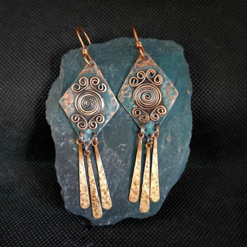 Delia | Bronze-effect earrings