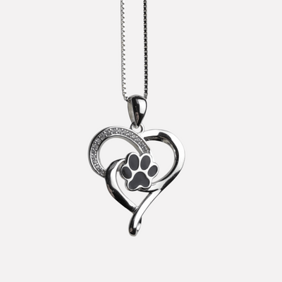 Elvia | Necklace with heart & paw made of stainless steel