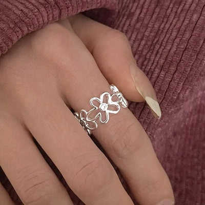 Camila | Elegant adjustable vintage flower ring made of high-quality 925 sterling silver