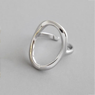 Valeria | Elegant adjustable 925 sterling silver ball ring with a unique design