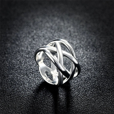 Merced | Elegant braided ring made of 925 sterling silver
