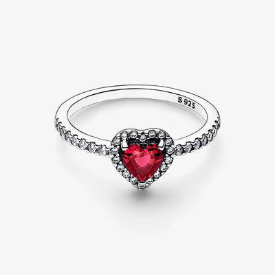 Rocío | Elegant ruby heart ring made of high-quality 925 sterling silver