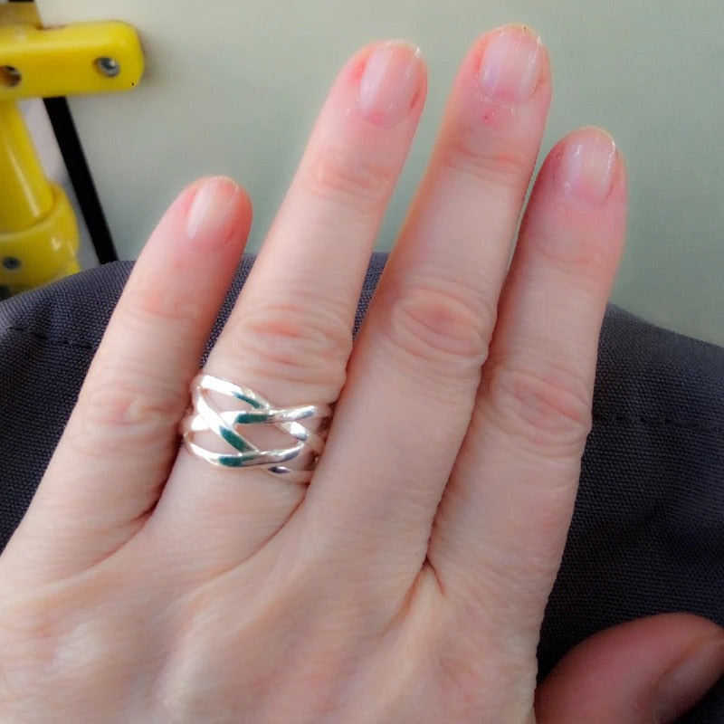 Merced | Elegant braided ring made of 925 sterling silver