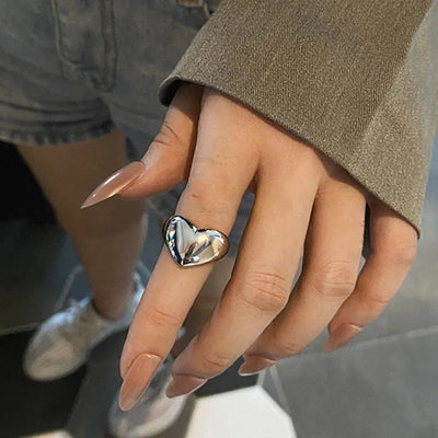 Thalia | Elegant adjustable 925 silver heart ring