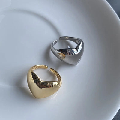 Thalia | Elegant adjustable 925 silver heart ring