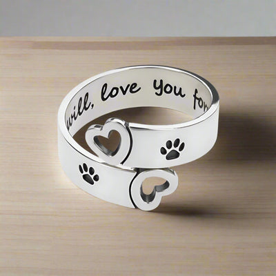 Patricia | & heart ring with a unique design made of durable stainless steel