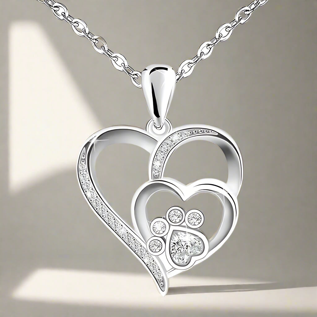 Nadia | & heart necklace made of fine 925 Sterling silver with sparkling zirconia
