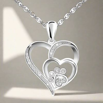 Nadia | & heart necklace made of fine 925 Sterling silver with sparkling zirconia